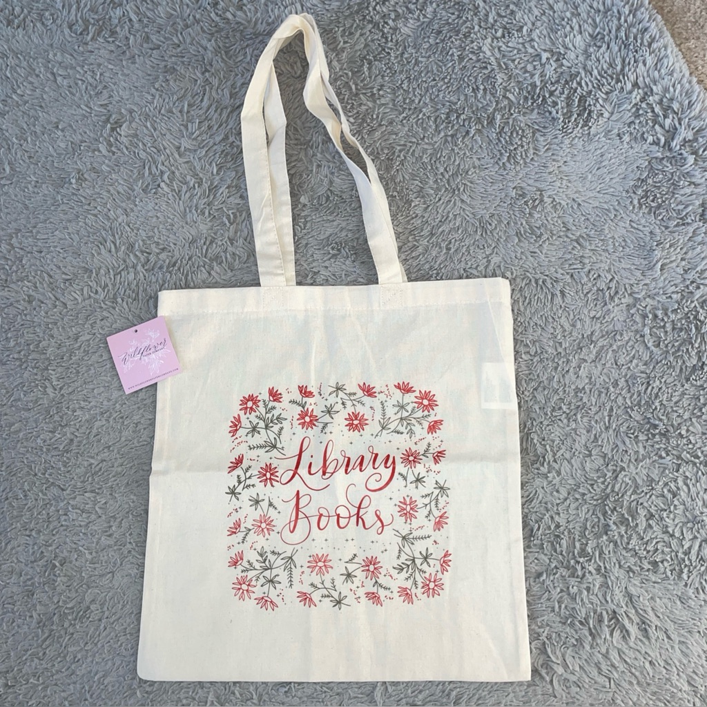 Library Books Tote Bag Floral Nwt